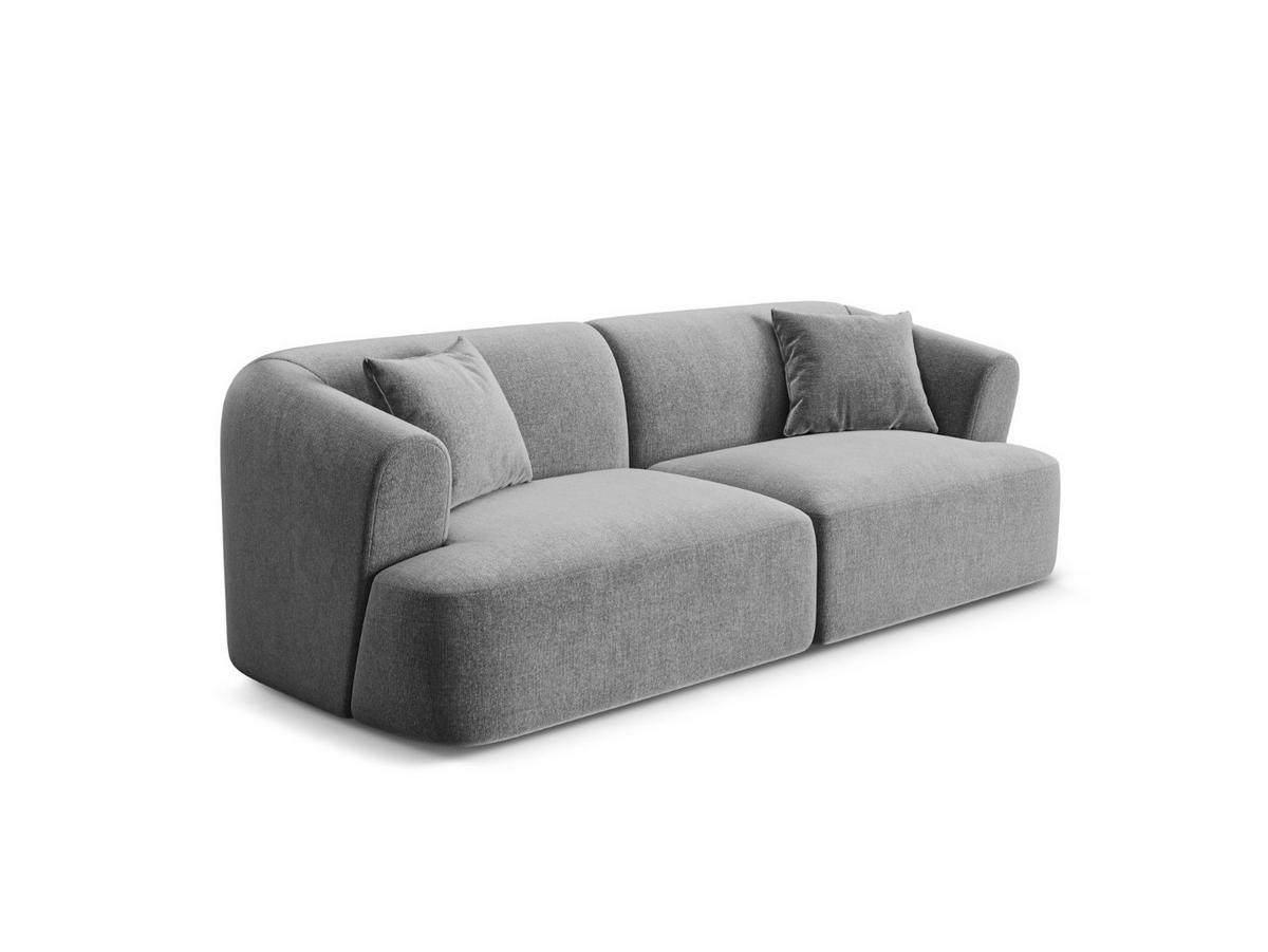 MODULARES-SOFA Campi aus Samt grau 3 Sitzplätze - Grau, Textil (90/70/220cm) - Cosmopolitan Design