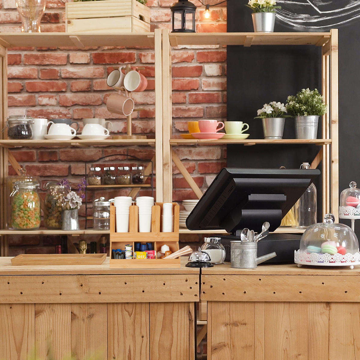 KAFFEE Organizer - Hellbraun, Holz (34.5/29.5/17cm) - Relaxdays