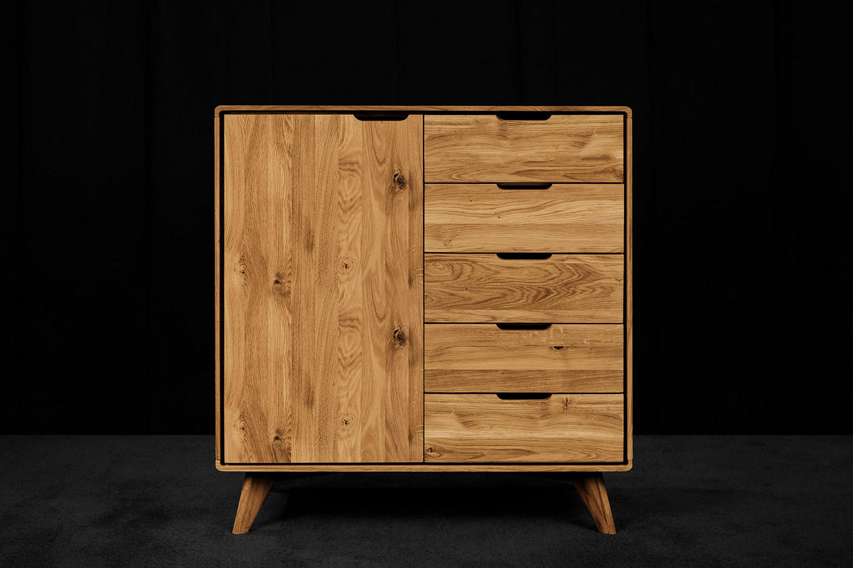 KOMMODE HOCH GREG Wildeiche - Wildeiche, Holz (90/92/40cm) - byoak