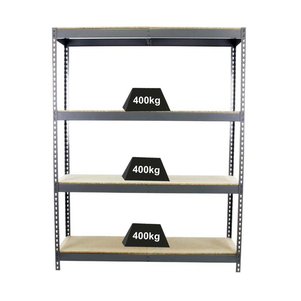 SCHWERLASTREGAL BIG WOOD YETI FOUR | HxBxT 200x120x45cm | Fachlast 400kg | Grau - Grau, Metall (120/200/45cm) - PROREGAL