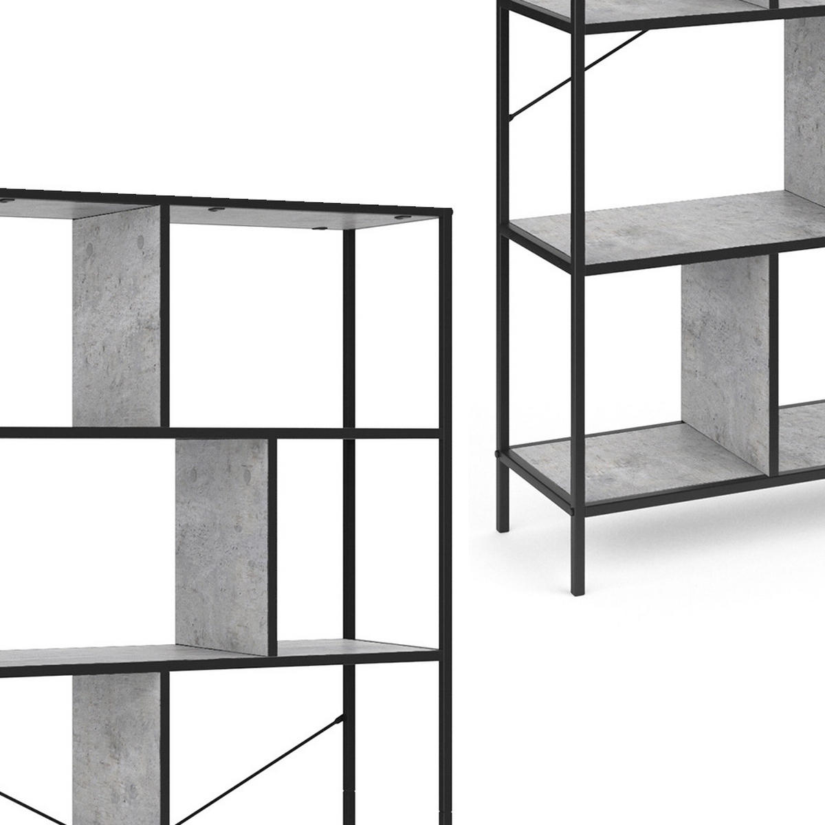 RAUMTEILER Fyrk Beton 80 x 180 cm - Grau, Holzwerkstoff (80/180/30cm) - Vicco