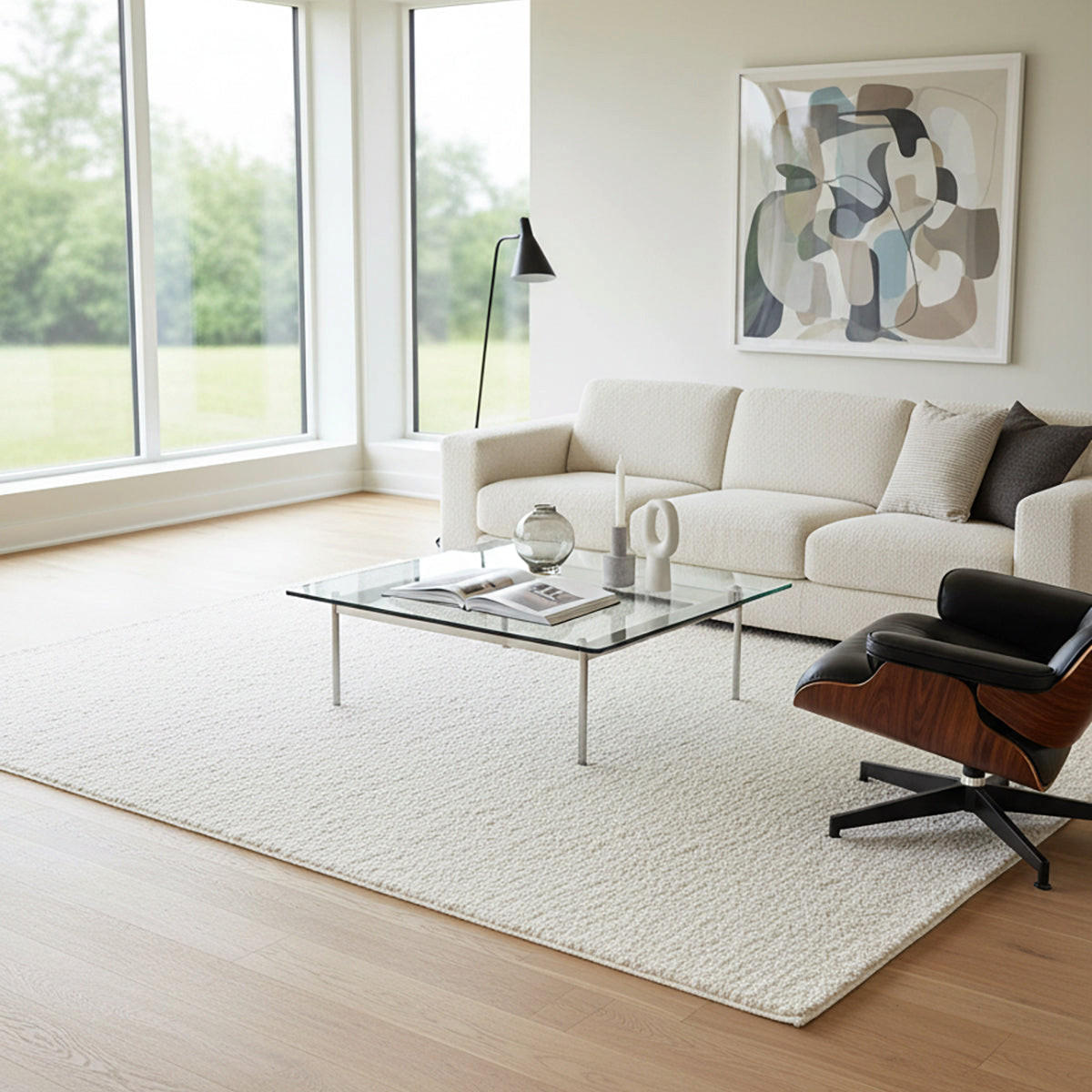 TEPPICH, Ultraweicher im zeitgenössischen Stil weiß - Weiß, Textil (120/160cm) - AFK Living