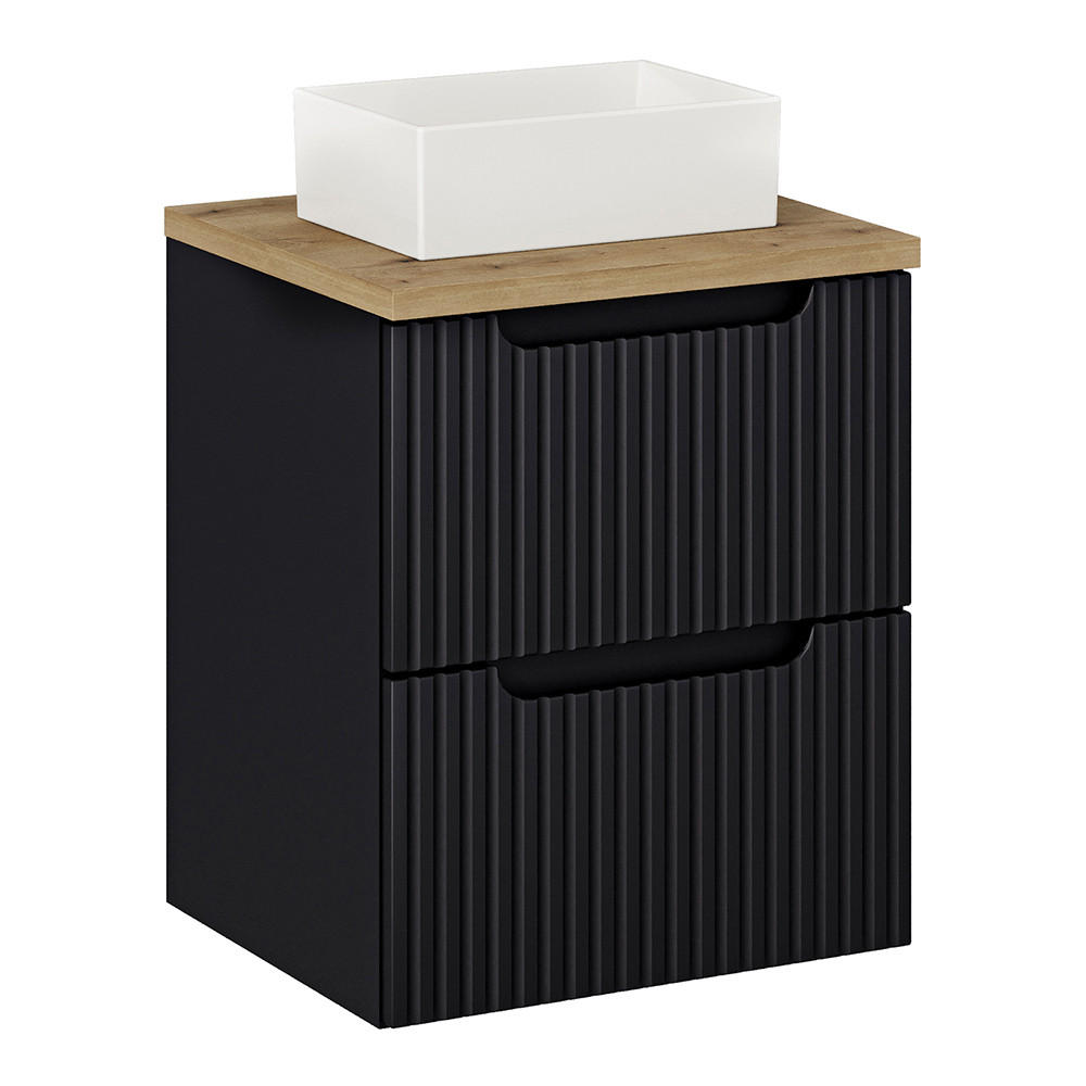 WASCHTISCH Newport-56 - Schwarz, Holzwerkstoff (50/71/40cm) - Lomado