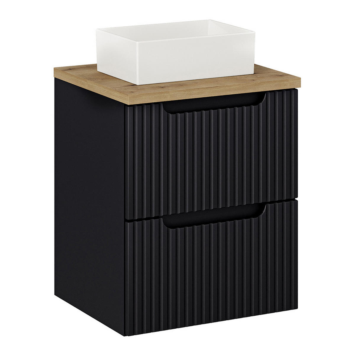 WASCHTISCH Newport-56 - Schwarz, Holzwerkstoff (50/71/40cm) - Lomado