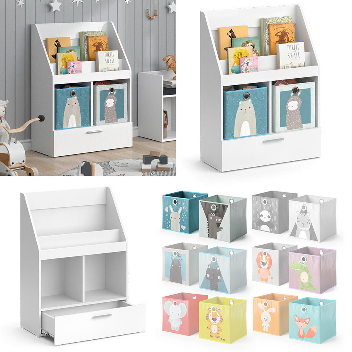 DĚTSKÁ POLIČKA Luigi Bílá - bílá, kompozitní dřevo (72/96.2/31.2cm) - Vicco