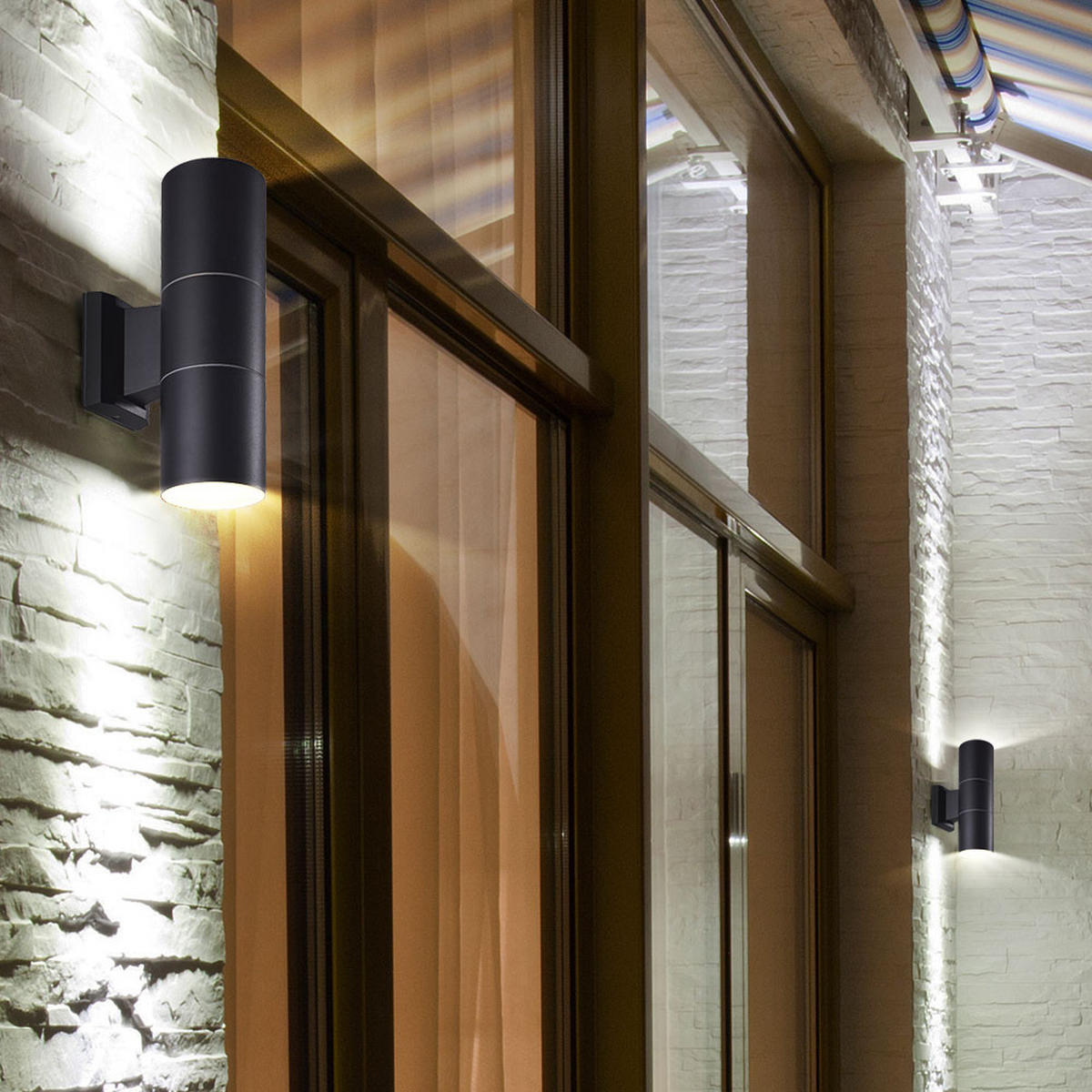 LED AUSSEN-WANDLEUCHTE Silber Aluminium Glas - Silberfarben, Glas (6.5/16.5/11.5cm)