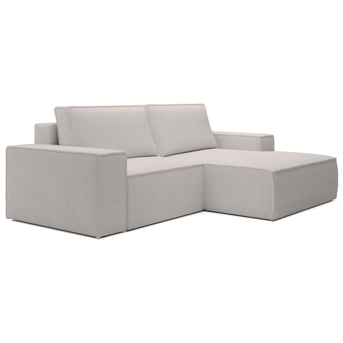 ECKSOFA Farese Mini mit Cordbezug Greige, rechts - Taupe/Schwarz, Textil (240/167cm) - Selsey
