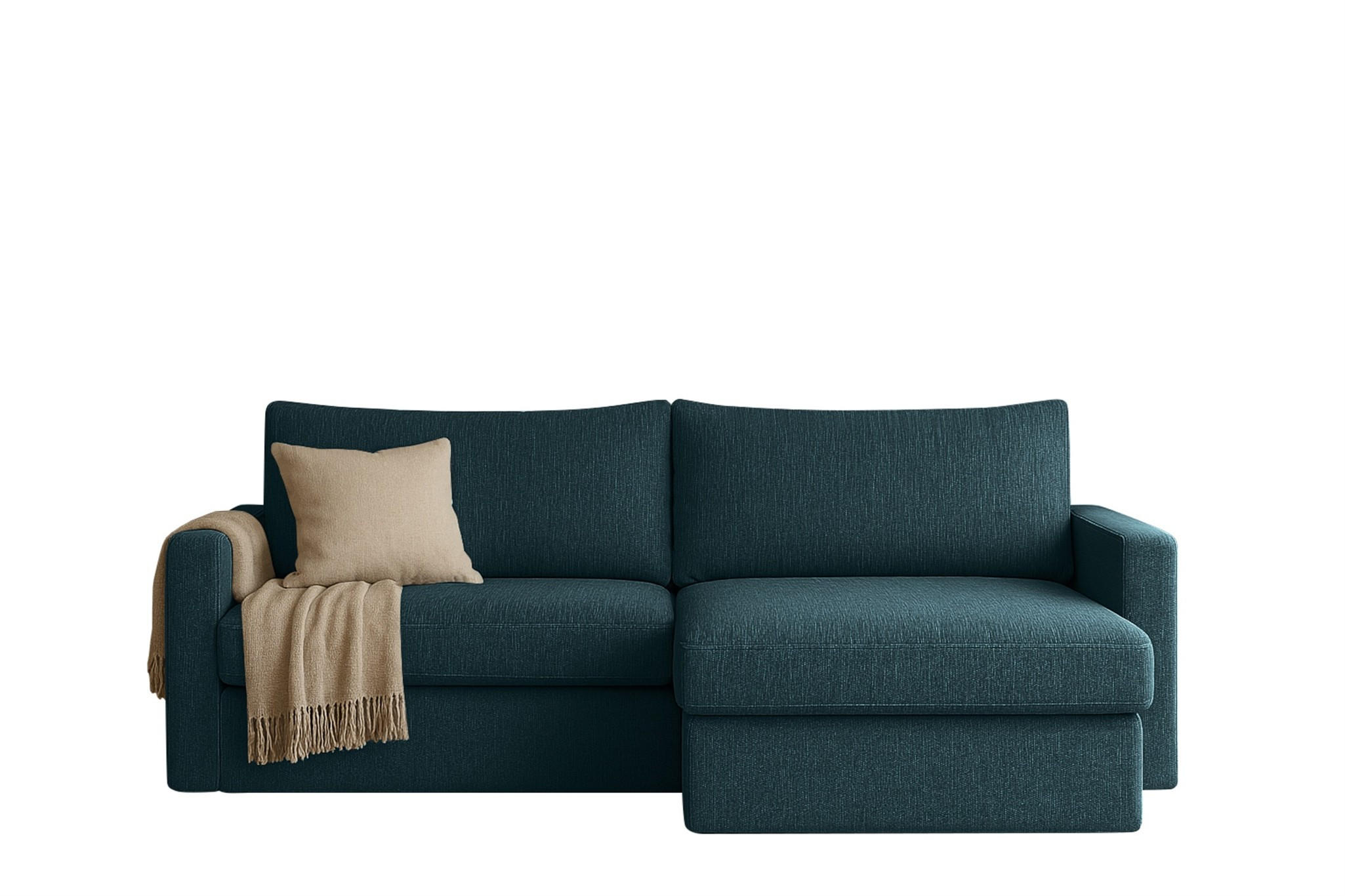 ECKSOFA Bendik In Faro - Dunkelblau, Holzwerkstoff/Textil (224/140cm) - Fun Möbel
