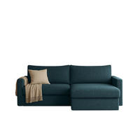 ECKSOFA Bendik In Faro - Dunkelblau, Holzwerkstoff/Textil (224/140cm) - Fun Möbel