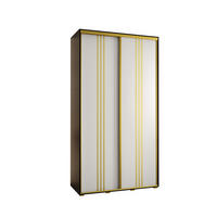 SCHWEBETÜRENSCHRANK 235,2/130/45 2-türig - Goldfarben/Schwarz, Holz/Metall (130/235/45cm) - Abiks Möbel