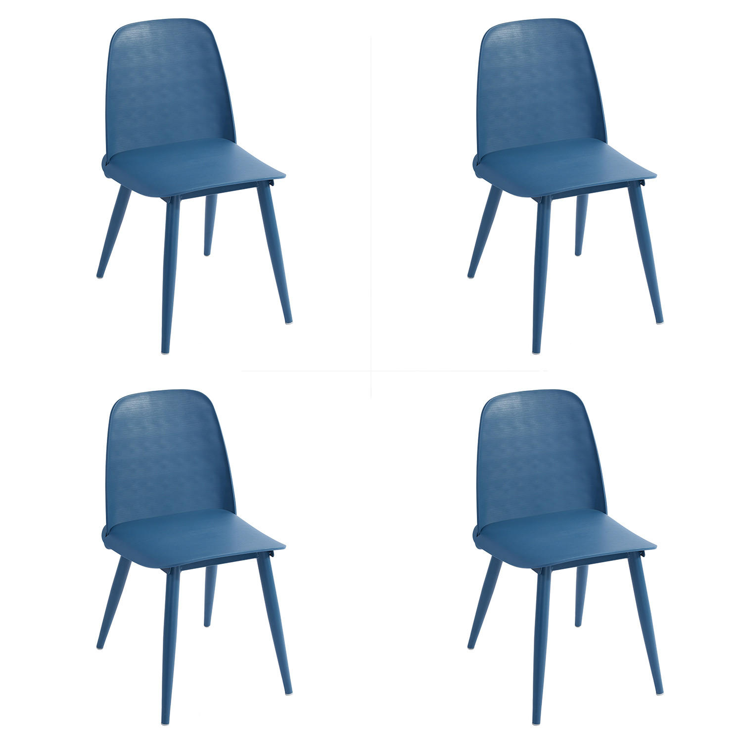 ESSZIMMERSTUHL 4er-Set Kunststoff - Blau, Kunststoff/Metall (44/81/52cm) - Urban Meuble