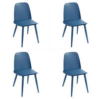 ESSZIMMERSTUHL 4er-Set Kunststoff - Blau, Kunststoff/Metall (44/81/52cm) - Urban Meuble