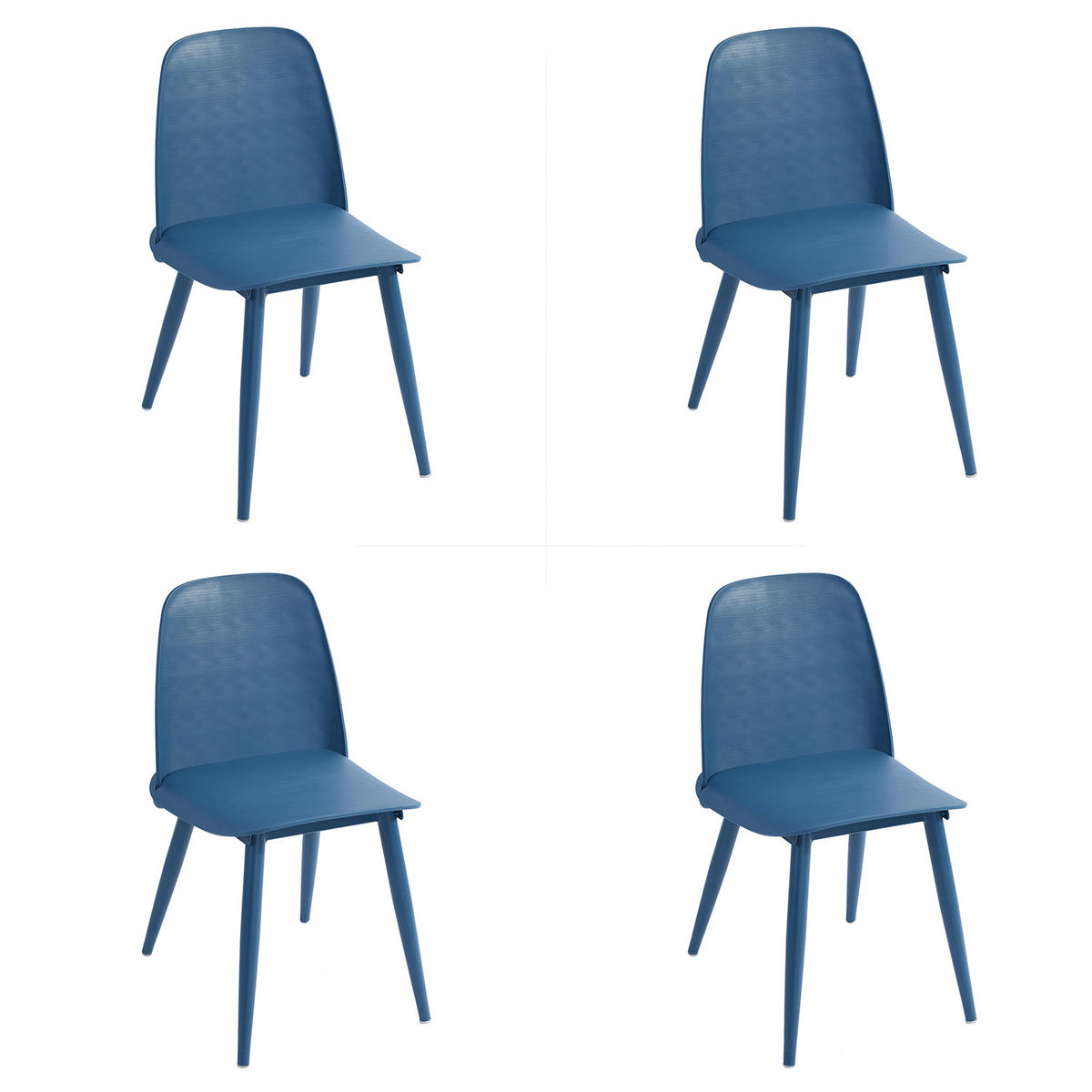 ESSZIMMERSTUHL 4er-Set Kunststoff - Blau, Kunststoff/Metall (44/81/52cm) - Urban Meuble