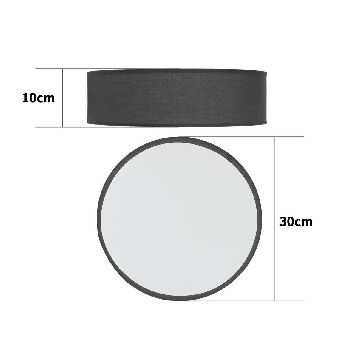 LED-DECKENLEUCHTE Booker 30/30/10 cm - Grau, Textil (30/30/10cm) - Nettlife