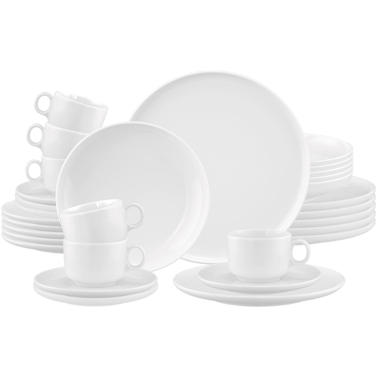 KOMBISERVICE Sento Home weiß 30er Set - Weiß, Keramik (1/1/1cm) - Seltmann Weiden