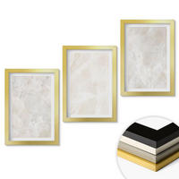 WANDBILDER 3er Set - 20x30 cm Goldrahmen - Pastellfarbene Marmorstrukturen - Goldfarben, Kunststoff (20/30cm) - ArtPrintCave