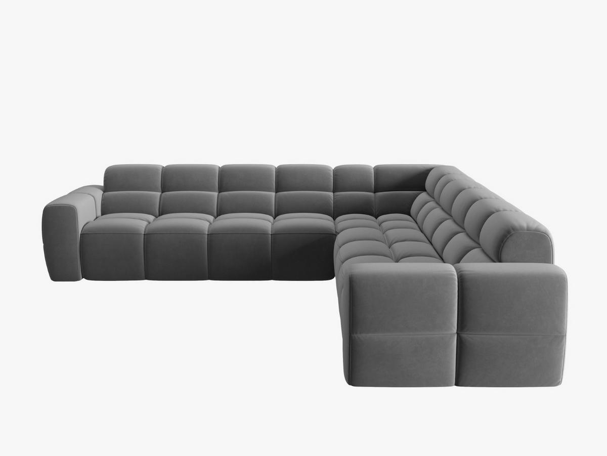 ECKSOFA Lisa aus Samt hellgrau 5 Sitzplätze - Hellgrau, Textil (310/310cm) - Micadoni