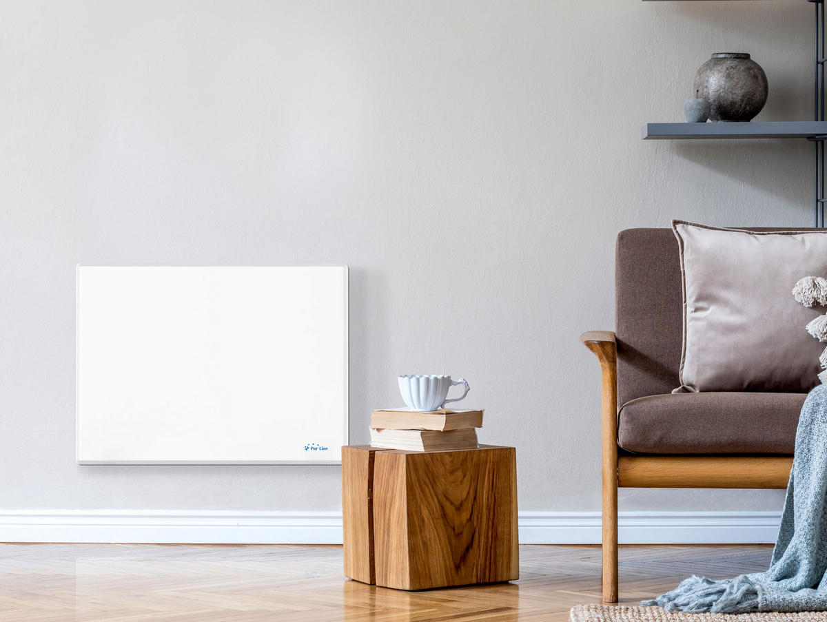 HEIZKÖRPERPANEEL Weiß mit digitaler Steuerung 1000 W - Weiß, Keramik (54/40/8cm) - Purline