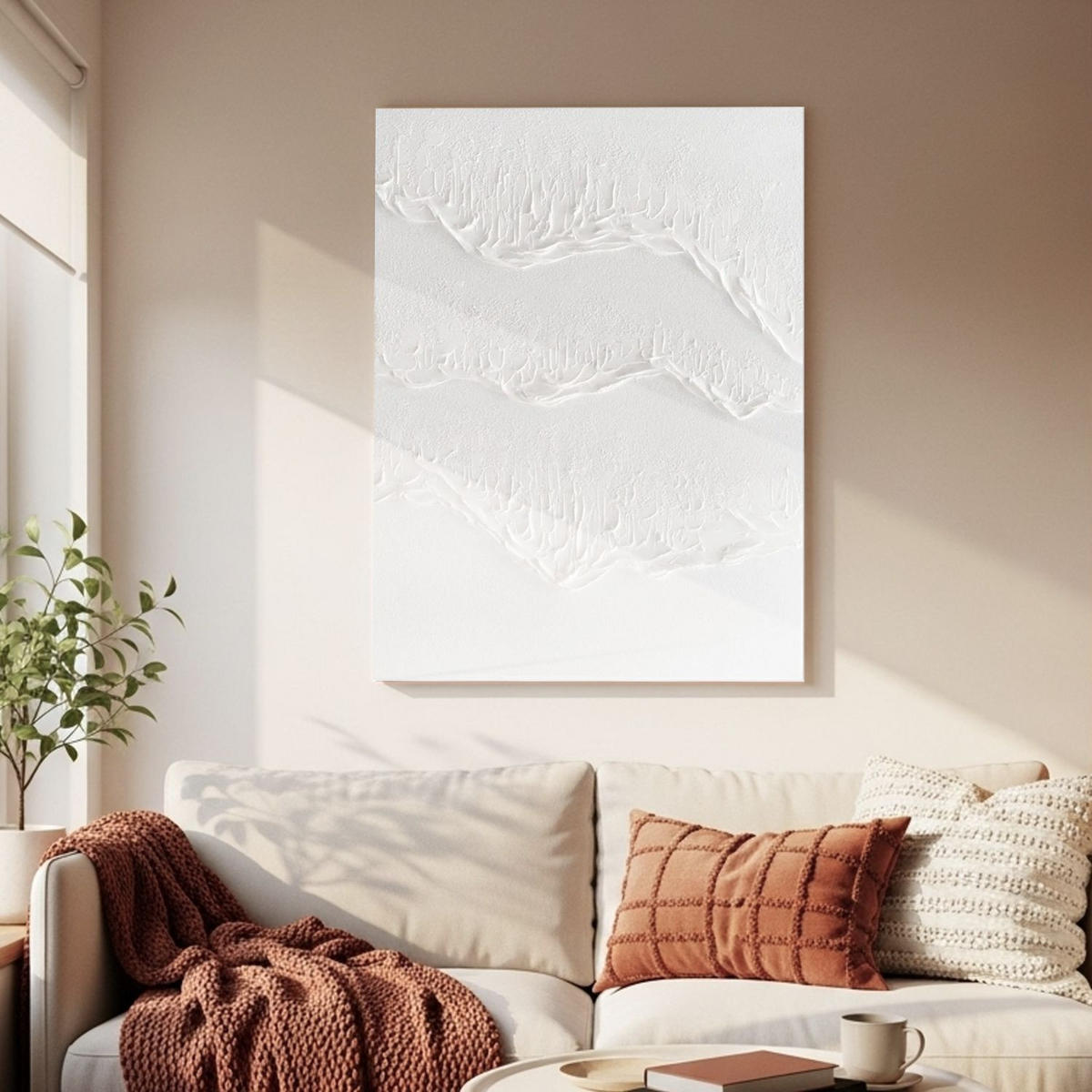 ACRYLBILD HANDGEMALT 60/90 cm - Weiß, Holz/Textil (60/90cm) - KUNSTLOFT