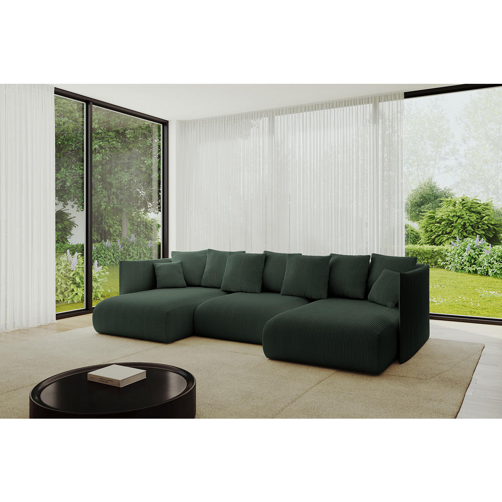 Thumbnail - Altdecor Wohnlandschaft, Grün, Textil, 6-Sitzer, U-Form, 304x90x165 cm, Wohnzimmer, Sofas & Couches, Wohnlandschaften, W...