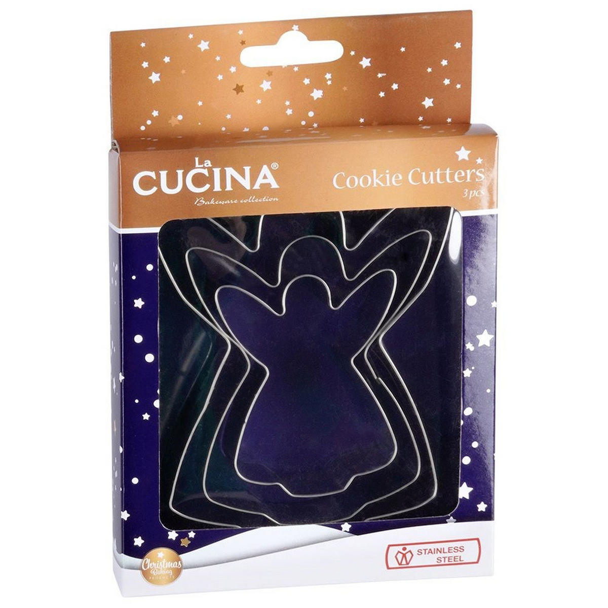 AUSSTECHFORM-SET Engel 3-teilig Silber - Silberfarben, Metall (9.5/2.5/12cm) - La Cucina
