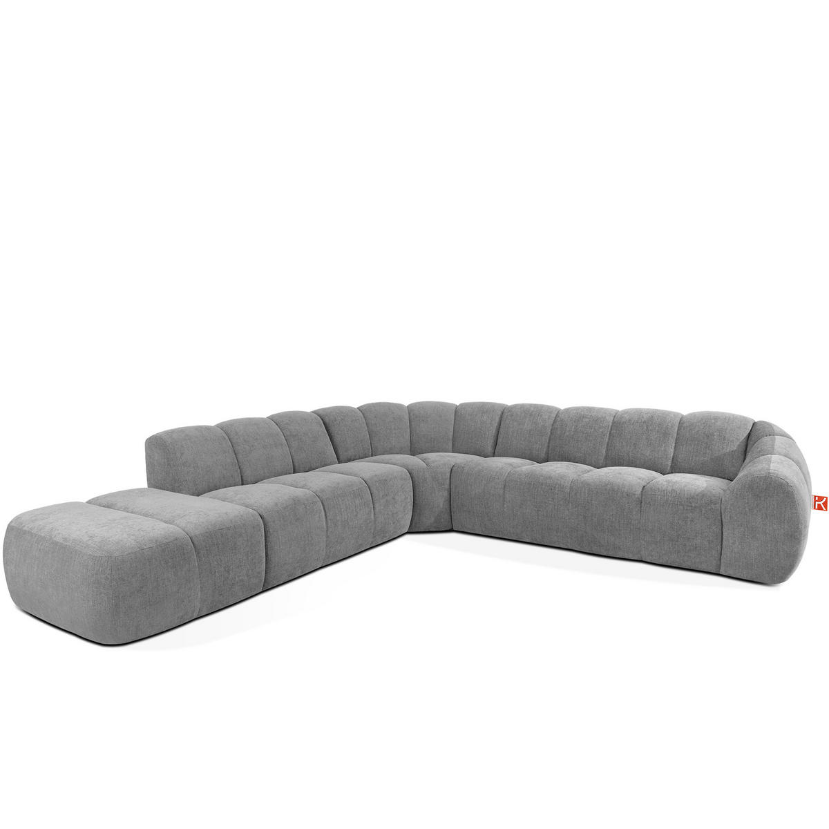 ECKSOFA LINKS FLAVA, hell Aschgrau - Hellgrau, Holz/Holzwerkstoff (310/314cm) - KONSIMO®