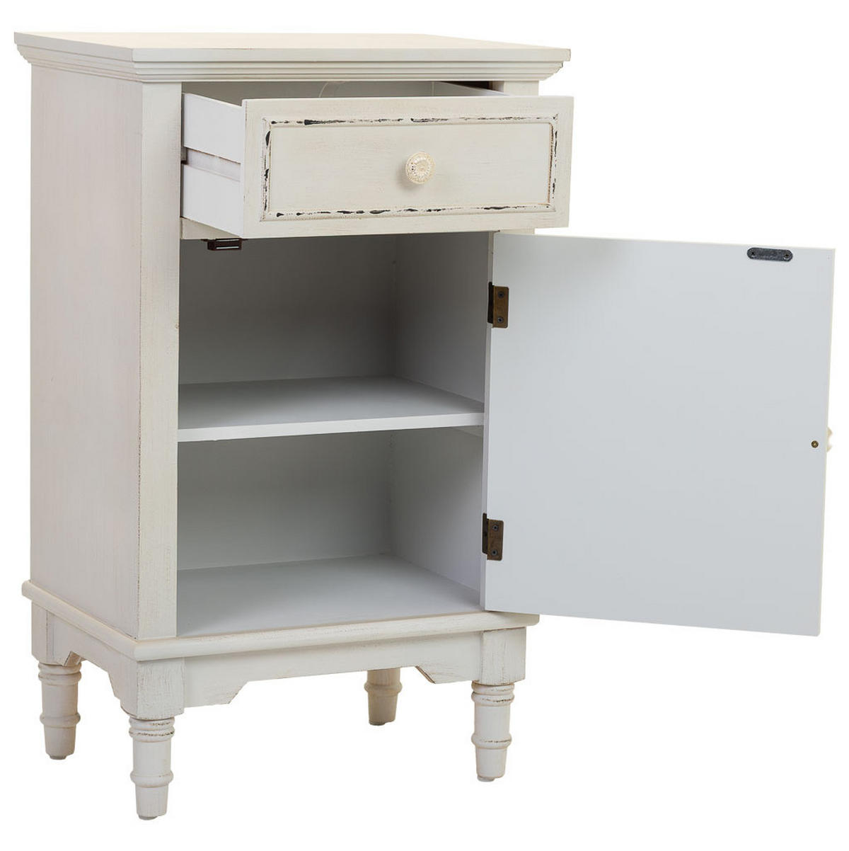 NACHTTISCH aus Holz, weiß, 46x33x74cm - Weiß, Holz (46/74/32.5cm) - Wanderlust