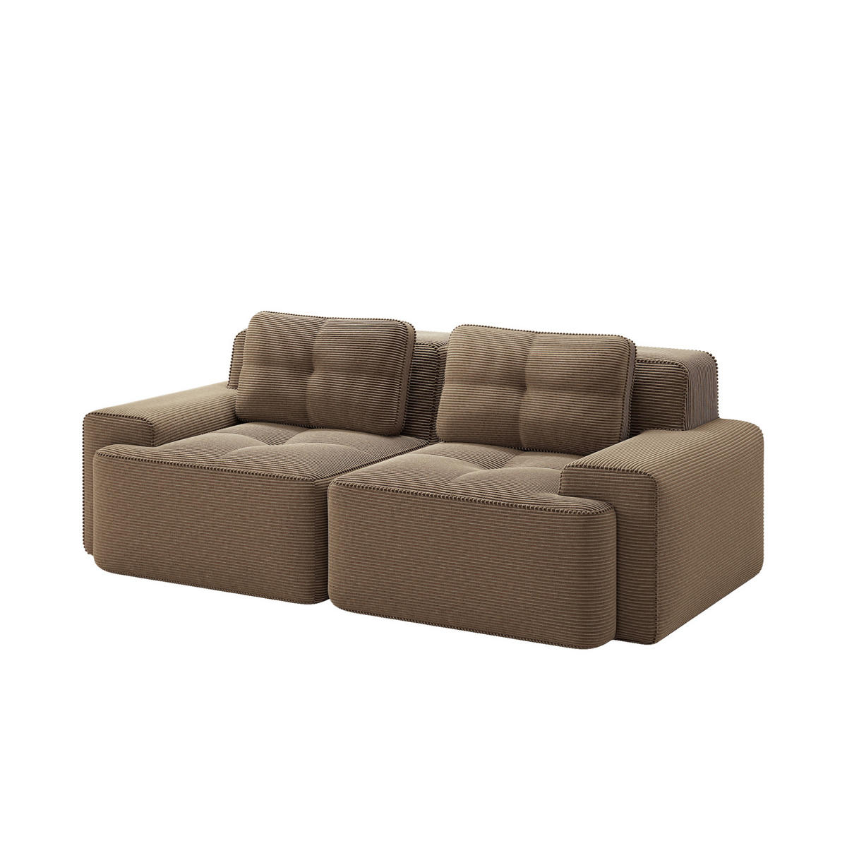 MODULÁRNÍ pohovka 74 cm hnědá z manšestru s hlubokým sedem a bez montáže - hnědá, textil (104/69/204cm) - OKWISH