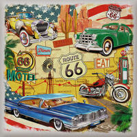 WANDTATTOO Oldtimer 30 x 30 cm - Multicolor, Papier (30/30/30cm) - Sanders & Sanders