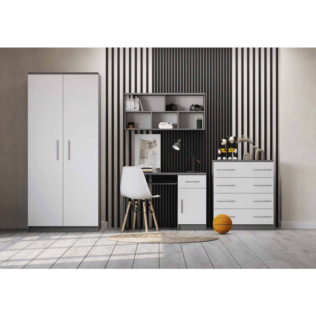Thumbnail - Möblo Kommode, Grau, Holzwerkstoff, 4 Schubladen, Rechteckig, 80x93x40 cm, Wohnzimmer, Kommoden & Sideboards, Kommoden