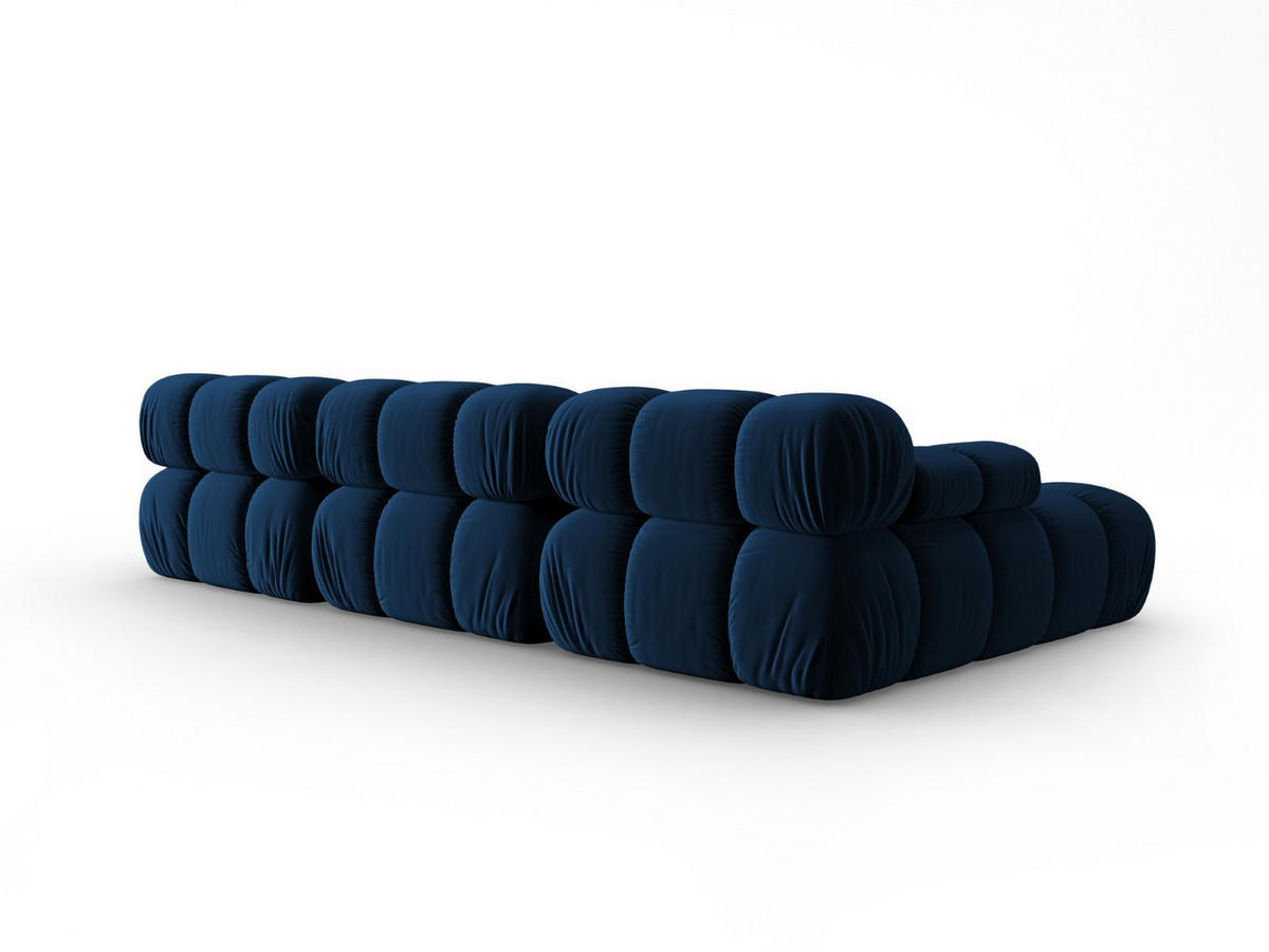 MODULARES-ECKSOFA links Bellis aus Samt königsblau 4 Sitzplätze - Blau, Textil (122/285cm) - Micadoni