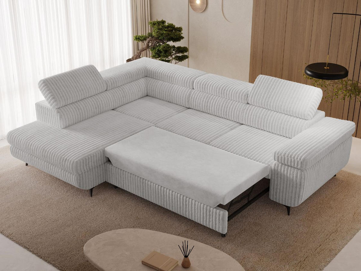 ECKSOFA Argon Grau Links - Schwarz/Grau, Holz/Textil (255/190cm) - Graingold