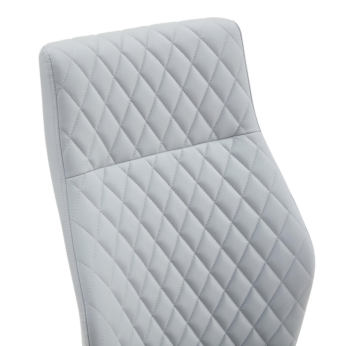 ESSZIMMERSTUHL 2er-Set hohe Rückenlehne 100 cm PU-Lederoptik Hellgrau - Hellgrau, Metall (63/100/43cm) - Meubliv