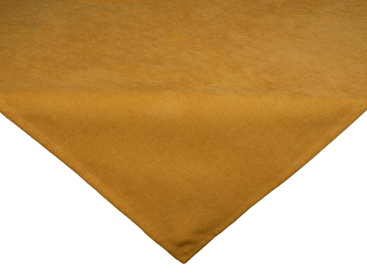 MITTELDECKE FarbTon Chenille-Haptik curry-gelb 80/80 cm - Currygelb, Textil (80/80cm) - beties Heimtextil