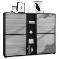 HIGHBOARD Cuba Türen in Avola-Anthrazit - Anthrazit, Holzwerkstoff (130.5/105.5/35.5cm) - Vladon