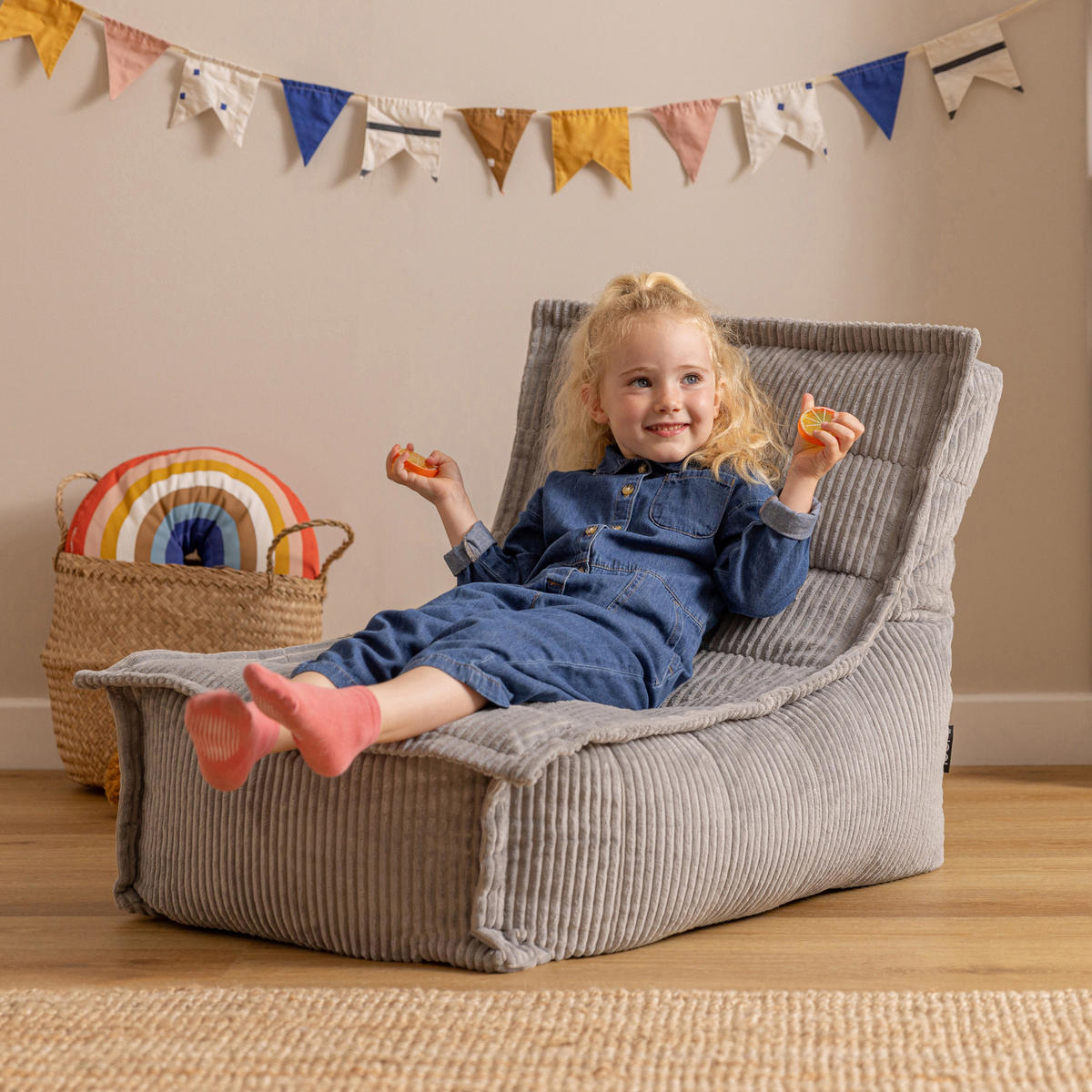 KINDERSITZSACK Liege Dolce - Grau, Textil (69/57/85cm) - icon