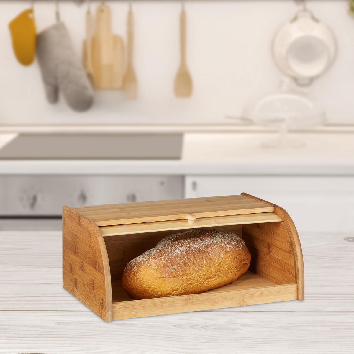 BROTKASTEN - Hellbraun, Holz/Holzwerkstoff (40/16.5/27.5cm) - Relaxdays