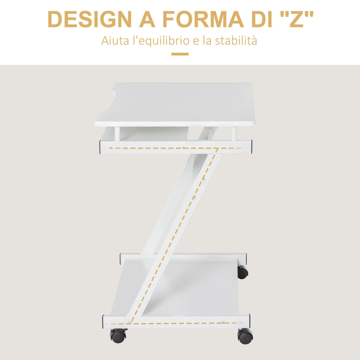 BÜROTISCH Weiß 1 Stück - Weiß, Holzwerkstoff (48/73/60cm) - GiPP