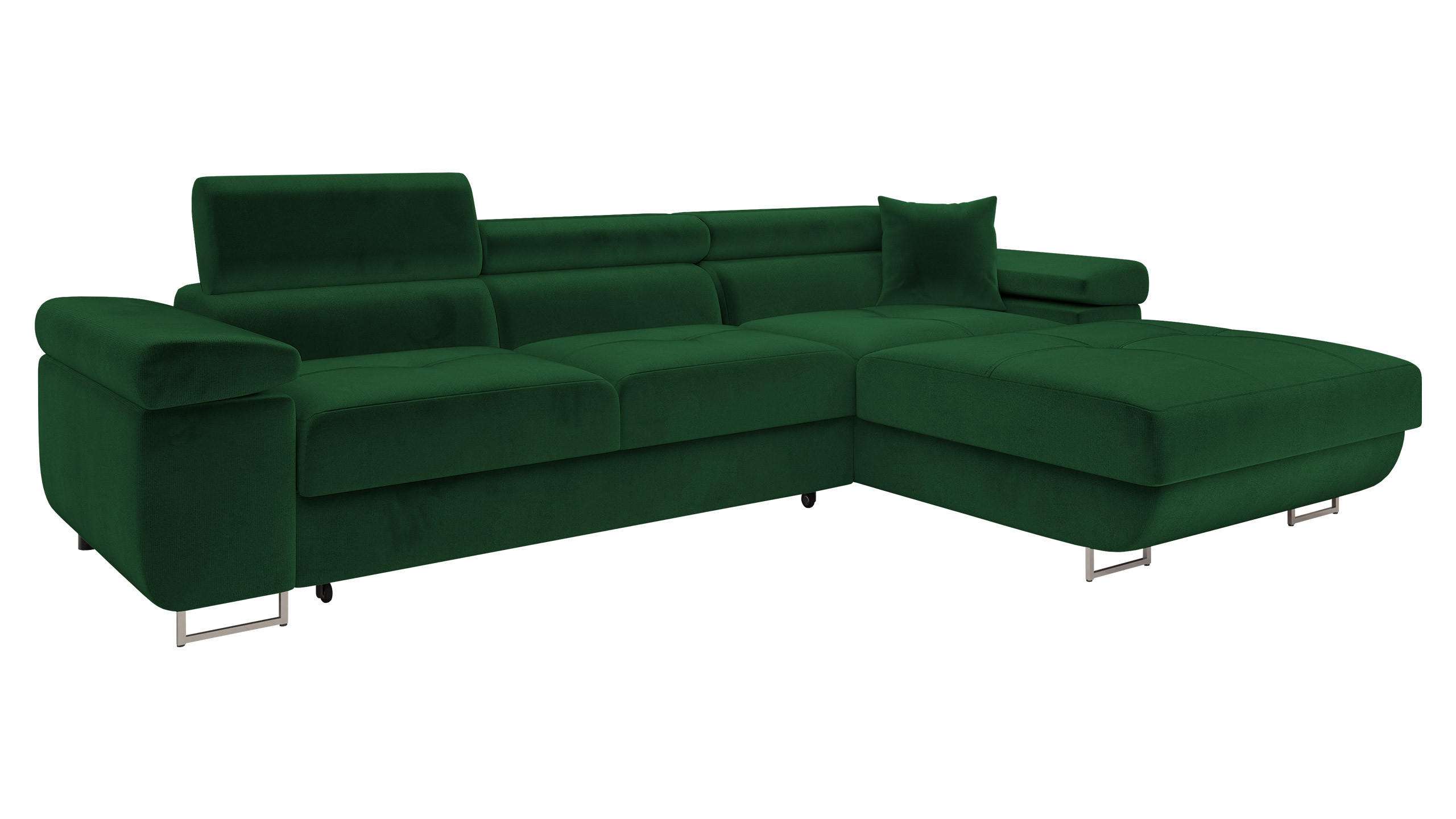 ECKSOFA Torezio Mini, Seite: Rechts - Grün, Holz/Textil (280/170cm) - MIRJAN24