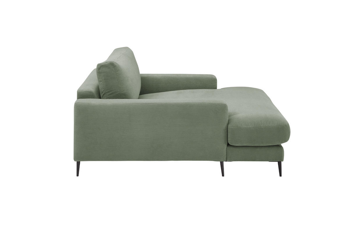 LONGSEAT CARA Grün Cord - Schwarz/Grün, Textil/Metall (132/84/170cm) - KAWOLA