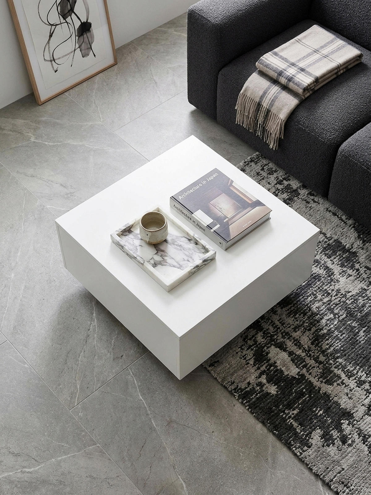 COUCHTISCH aus Holz, Puristisches Design - Weiß, Holz (60/60/35cm) - KADIMA DESIGN
