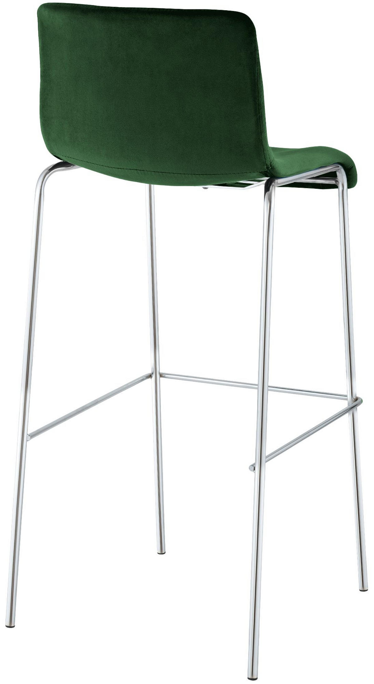 BARHOCKER Samt Grün - Chromfarben/Grün, Textil/Metall (43/100/48cm) - CLP
