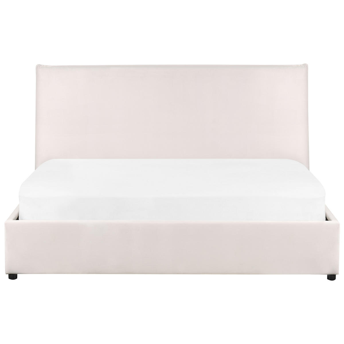 POLSTERBETT 160/200cm Cremeweiß Lavaur - Creme, Textil (160/200cm) - Beliani