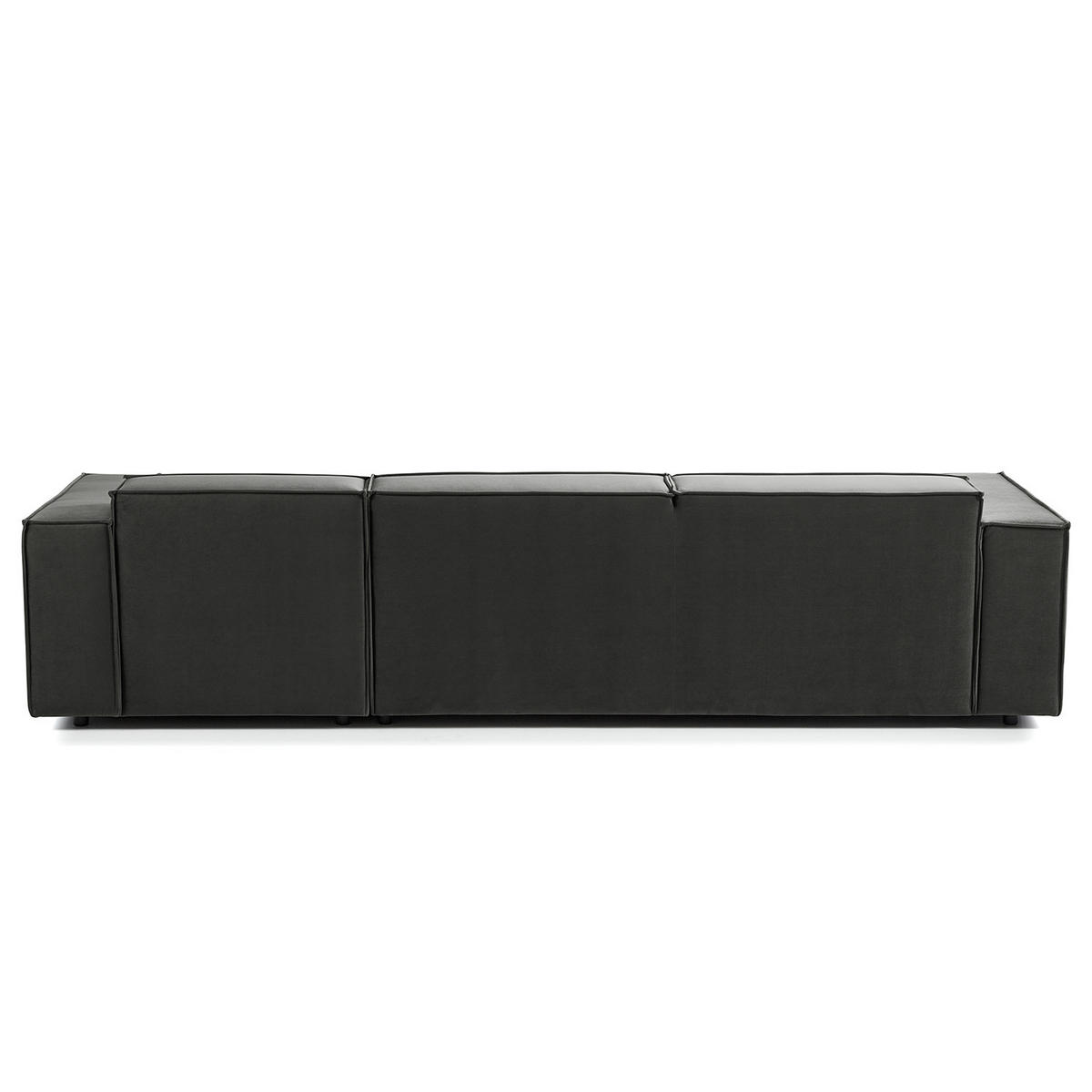 ECKSOFA mit Longchair - Schwarz/Grau, Kunststoff/Textil (294/177cm) - home24