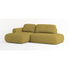ECKSOFA NUVIRA L-S Gelb Geflochtener Stoff mit Schlaffunktion - Gelb, Holz (274/165cm) - MASSENO