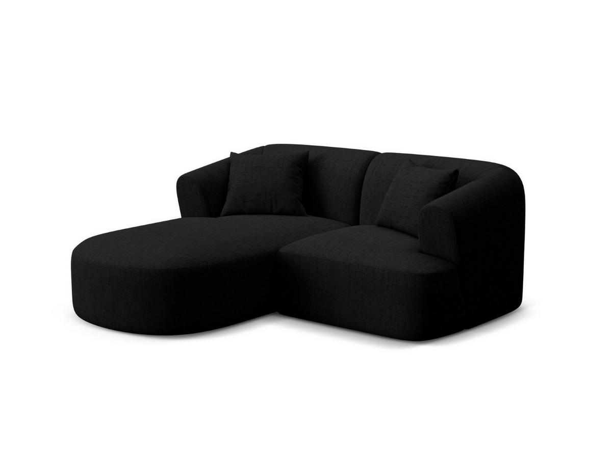 MODULARES-ECKSOFA links Campi aus strukturiertem Stoff schwarz 3 Sitzplätze - Schwarz, Textil (156/180cm) - Cosmopolitan Design