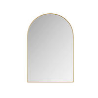 SPIEGELSCHRANK 91x61x12cm in Gold mit Metallrahmen und gehärtetem Glas - Goldfarben, Glas (61/91/12cm) - Modfu