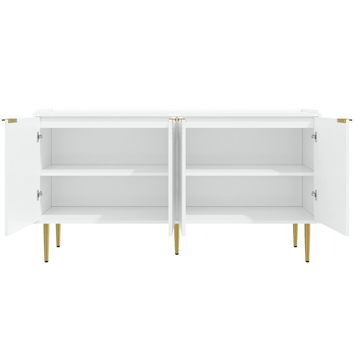 KOMMODE aus MDF 140x38x75cm in Weiß mit Soft-Close & Stauraum - Weiß, Holzwerkstoff (140/75/38cm) - Modfu