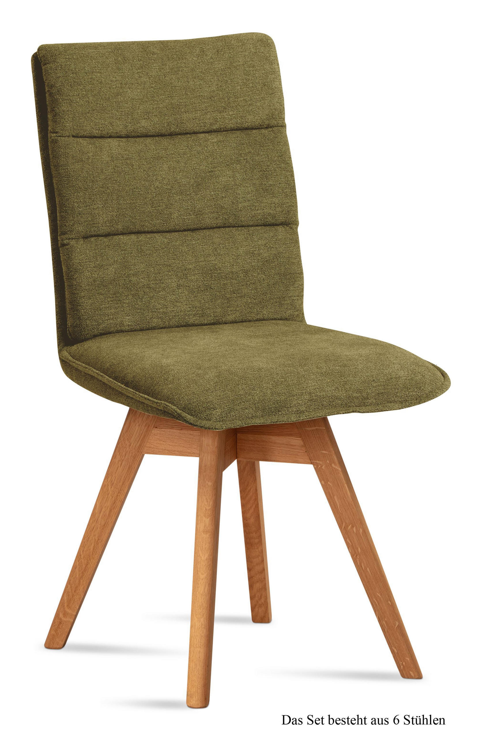 ESSZIMMERSTUHL drehbar (6er-Set) Dorle 47x92x60 Eiche geölt/Olivgrün - Eichefarben/Olivgrün, Kunststoff (60/92/47cm) - 58aufmkessel