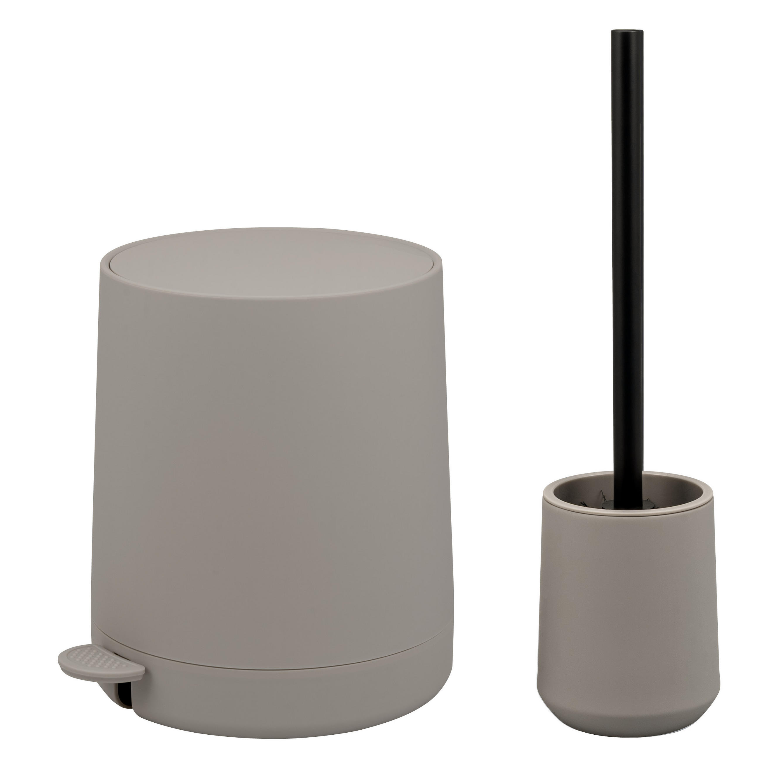 BAD-ACCESSOIRES-SET TESERO, Soft-Touch, braun - Braun, Kunststoff (22.5/25.5/25cm) - eluno